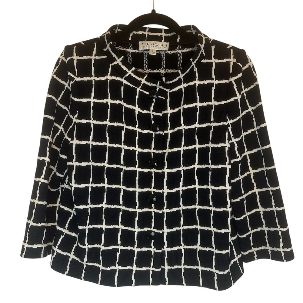 St. John - Black & White Checkered Jacket Size 6